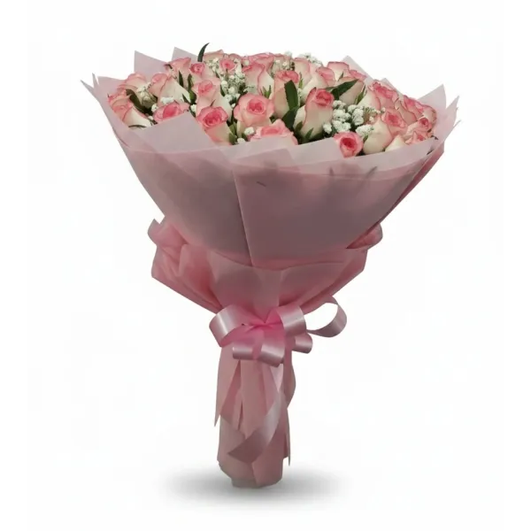 20 Dual Pink Roses Hand Bouquet