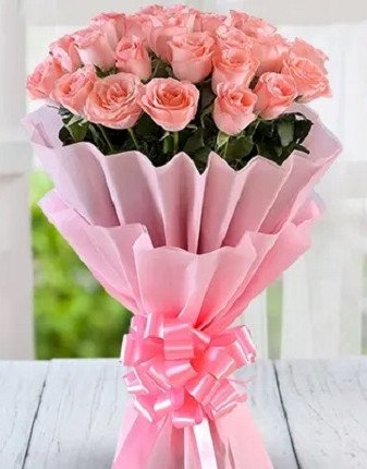 20 Pink Roses Bunch