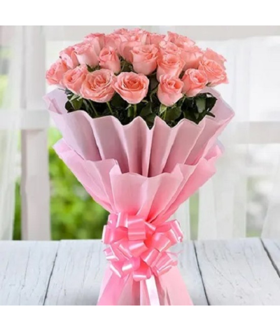 20 Pink Roses Bunch