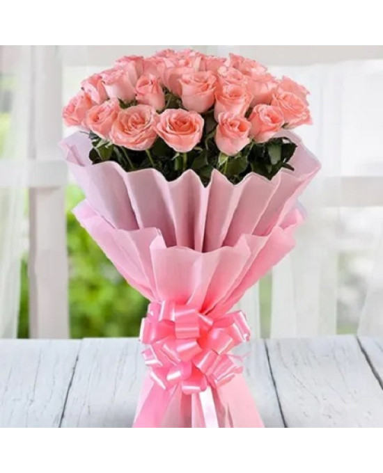 20 Pink Roses Bunch