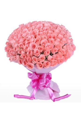 143 Pink Roses Hand Bouquet