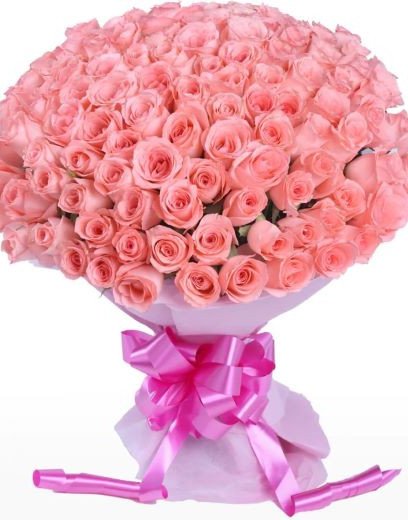 143 Pink Roses Hand Bouquet