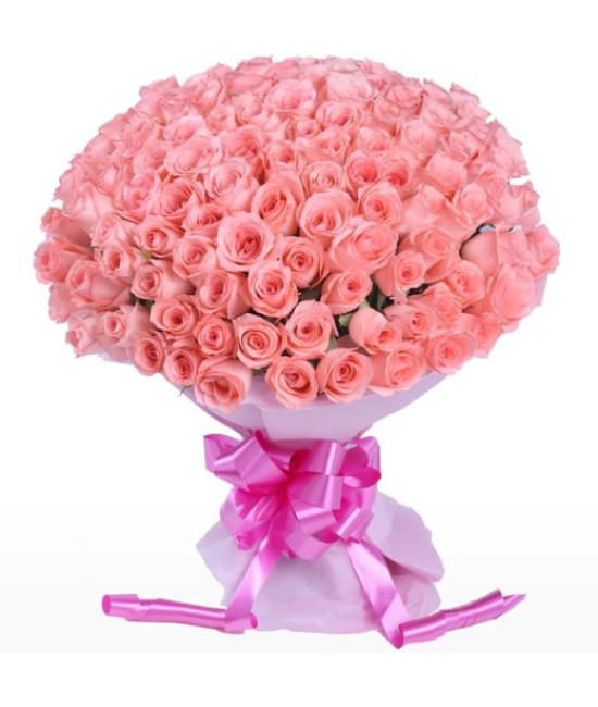 143 Pink Roses Hand Bouquet