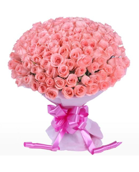 143 Pink Roses Hand Bouquet