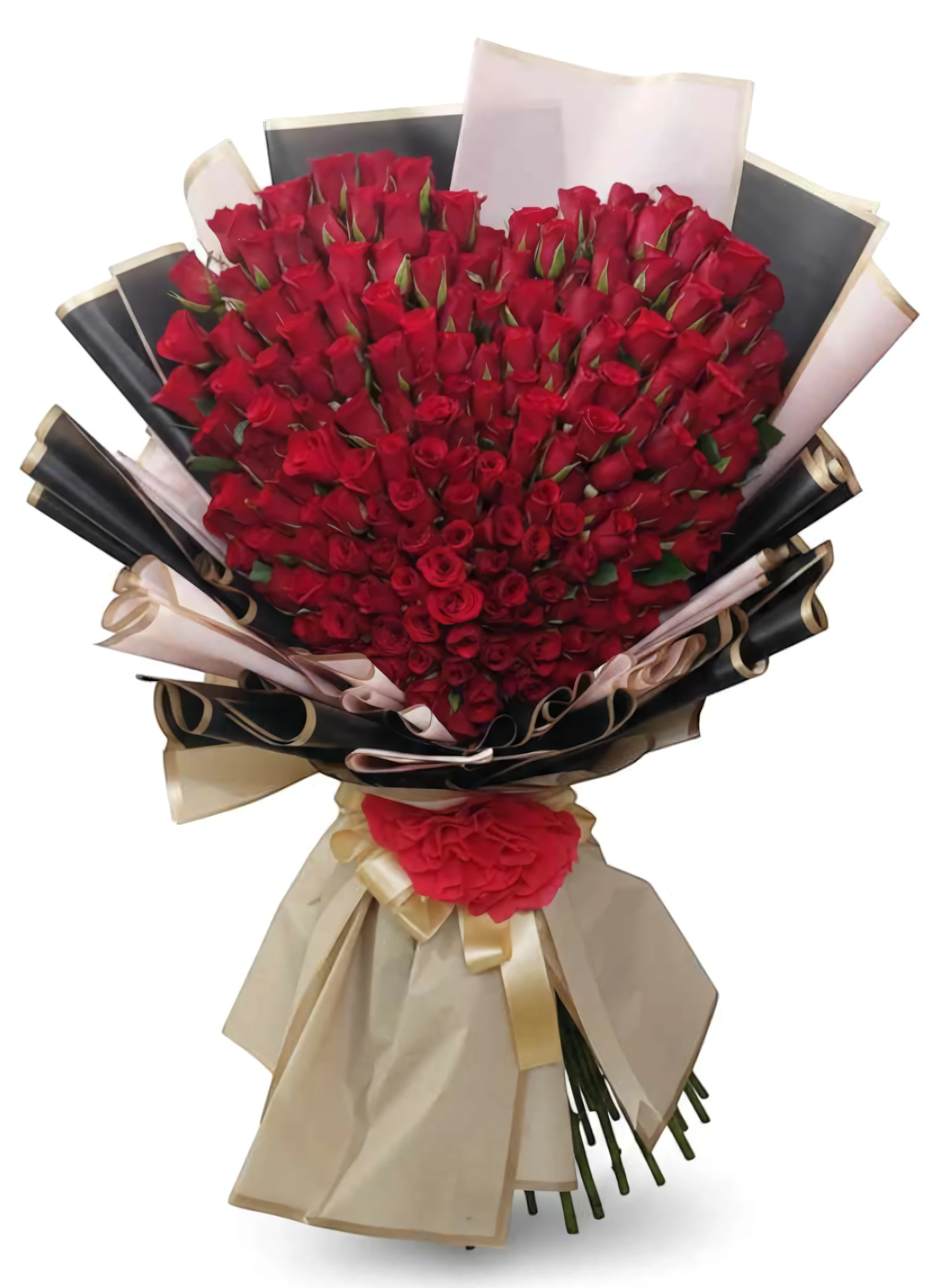 100 Red Roses Premium Heart Shaped Bouquet