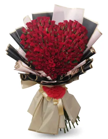 Red Roses Premium Heart Shaped Bouquet
