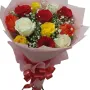 12 Mix Roses Hand Bouquet – Colorful Fresh Rose Bouquet for Same Day Delivery in Hyderabad