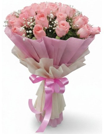 20 Pink Roses Bunch