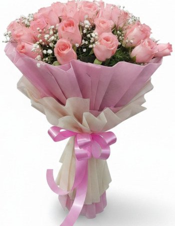 20 Pink Roses Bunch