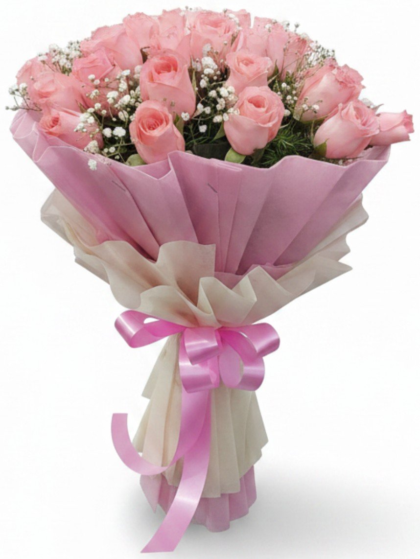 Blush Elegance – 40 Pink Roses Bunch