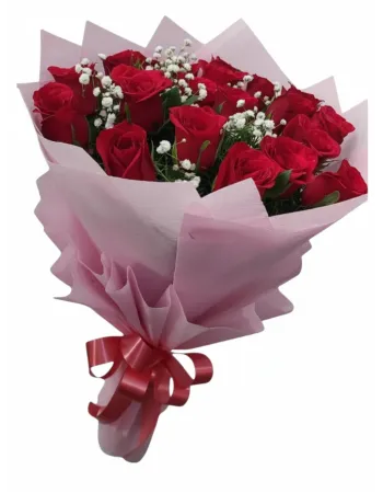 20 Fresh Red Roses Hand Bouquet