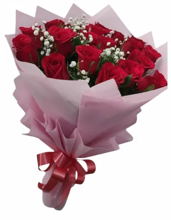 20 Fresh Red Roses Hand Bouquet