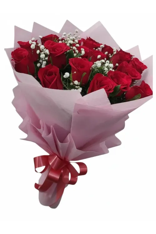 20 Fresh Red Roses Hand Bouquet
