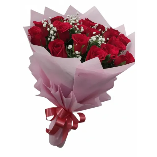 20 Fresh Red Roses Hand Bouquet