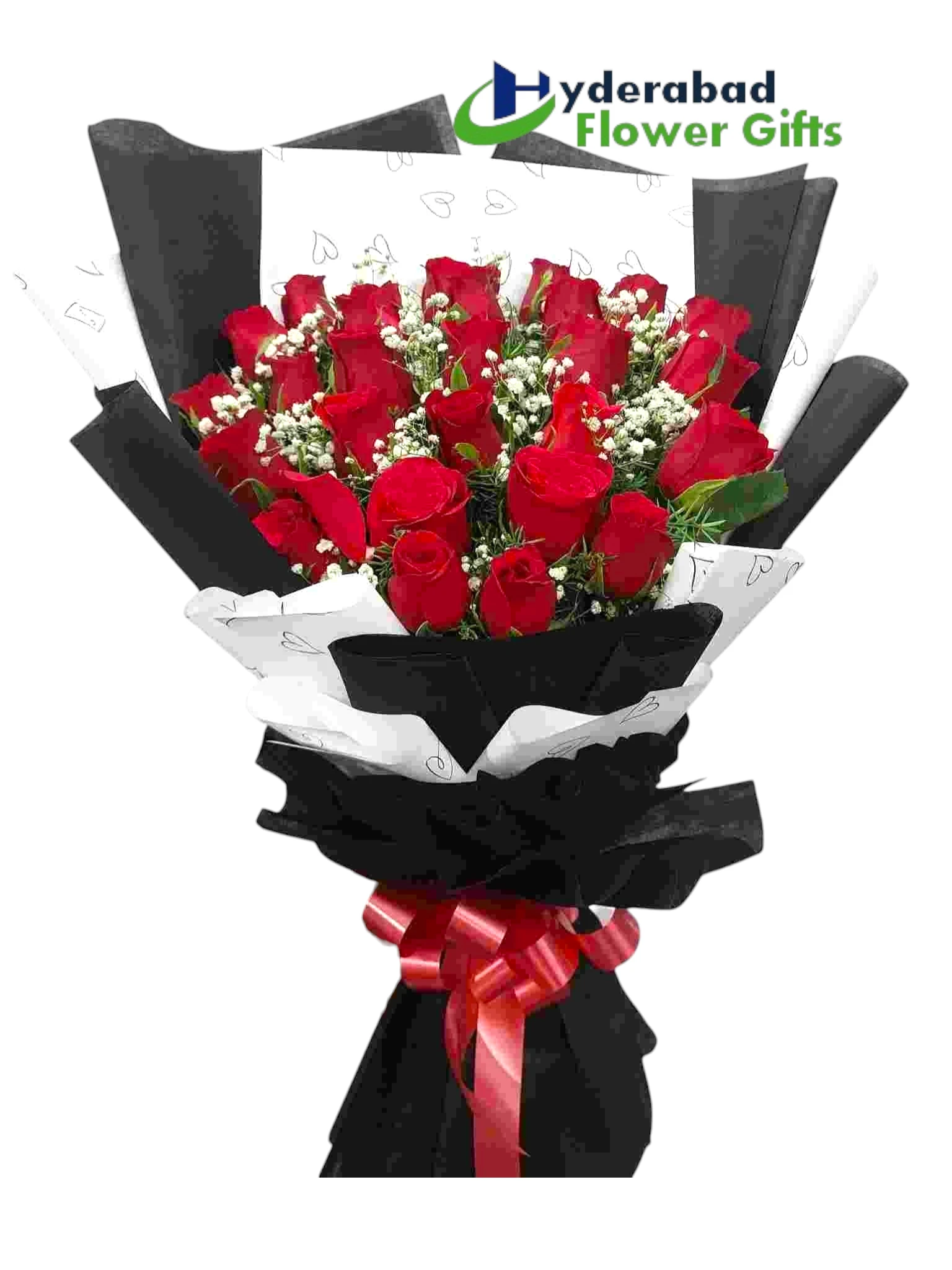 Scarlet Charm – 20 Red Roses Flat Bunch (Korean Wrap)