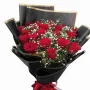 Scarlet Charm – 20 Red Roses Flat Bunch (Korean Wrap)