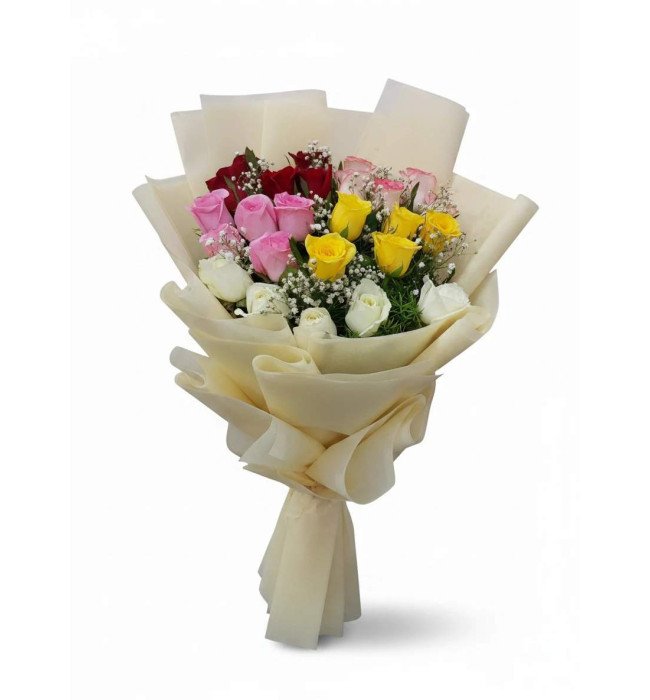 Blossom Harmony – 25 Mixed Roses Bunch