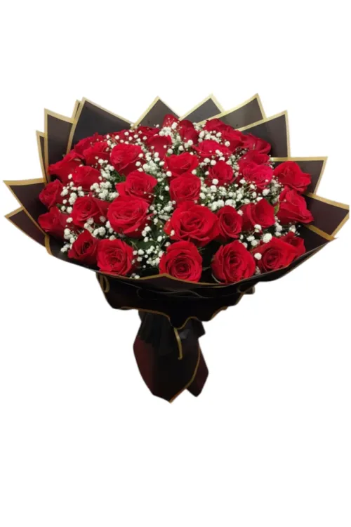 Romantic Charm – 30 Red Roses Bunch