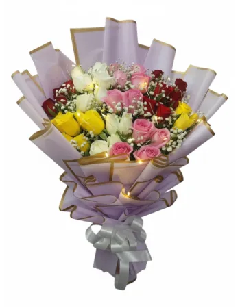 Blossom Harmony – 40 Mixed Roses Bunch