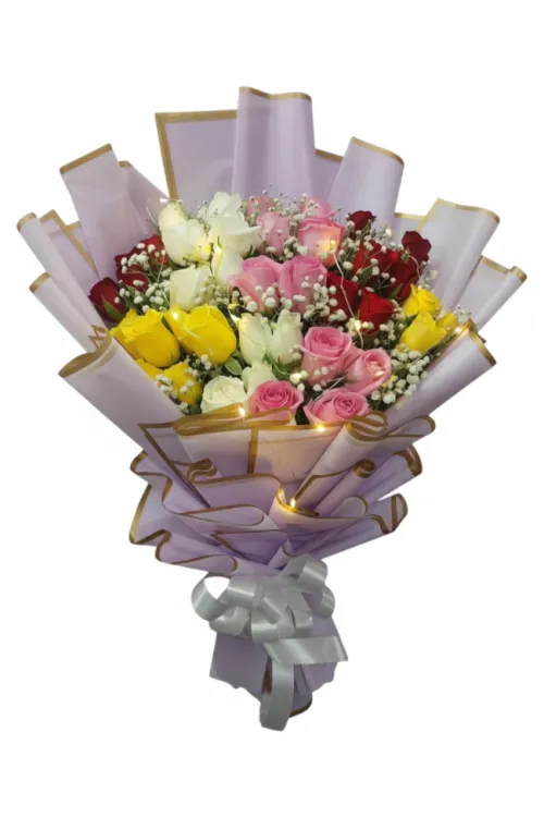Blossom Harmony – 40 Mixed Roses Bunch