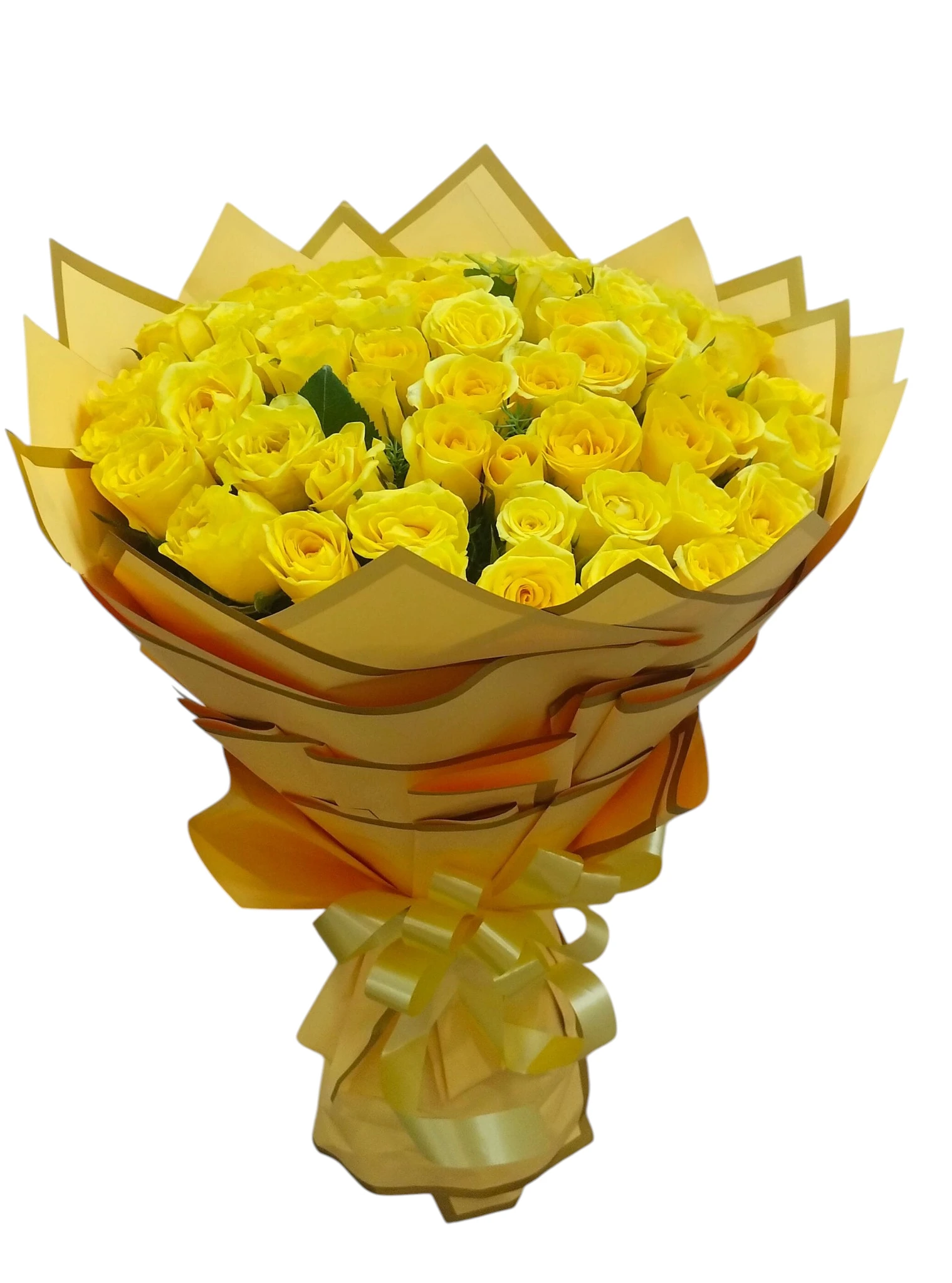 Grand Bright Yellow Roses Luxury Hand Bouquet