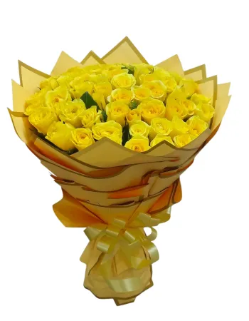 Grand Bright Yellow Roses Luxury Hand Bouquet