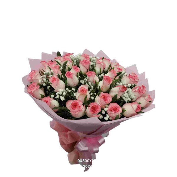 20 Dual Pink Roses Hand Bouquet