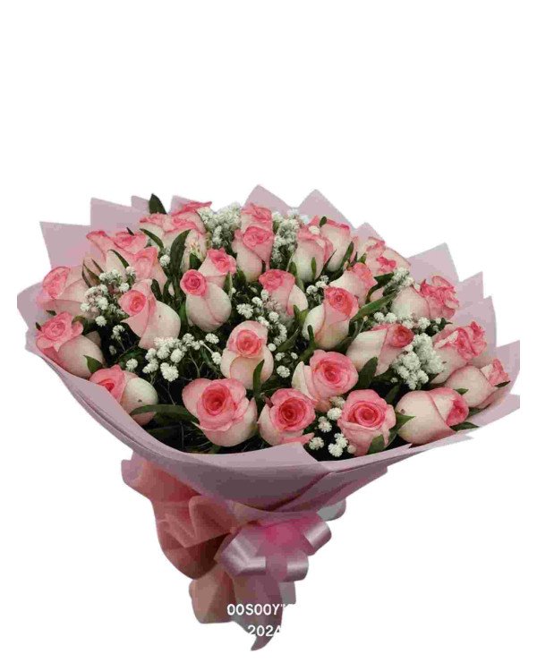 20 Dual Pink Roses Hand Bouquet