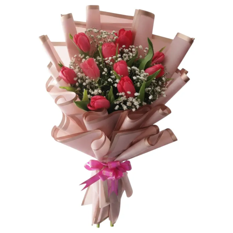 Premium Pink Tulips Bouquet