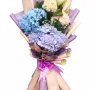 Exotic Mixed Hydrangeas & Lily Luxury Hand Bouquet