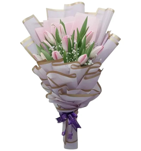Premium Pink Tulips Bouquet