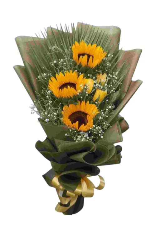 Sun-Kissed Love – Sunflowers & Roses Bouquet