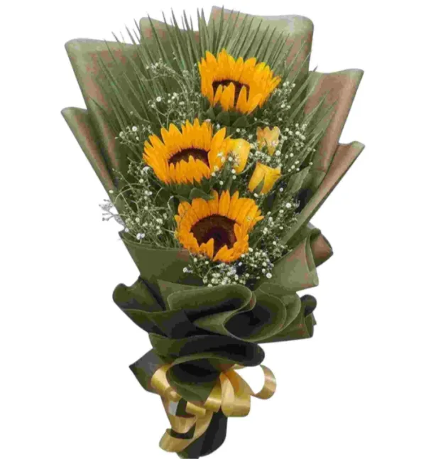 Premium Sunflowers Bouquet with Baby's Breath