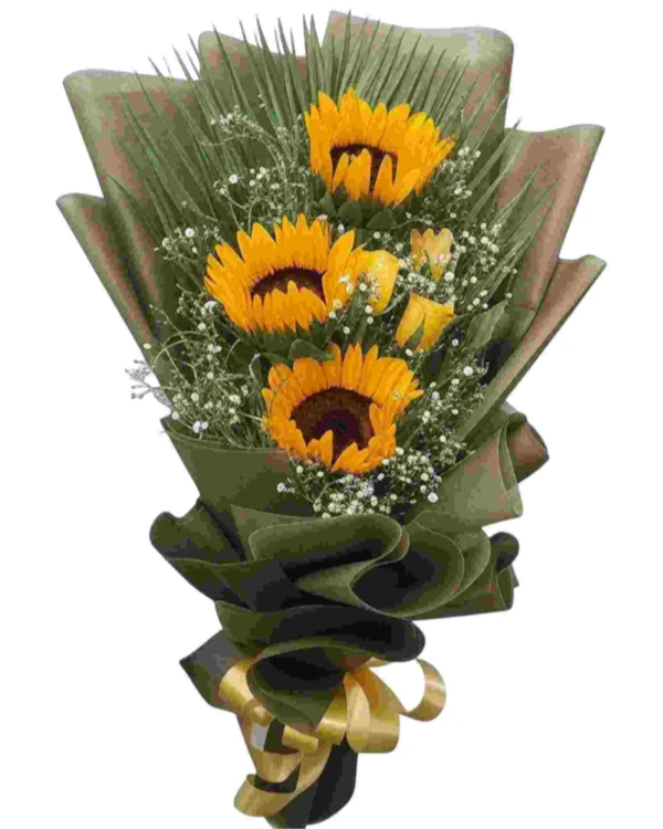 Sun-Kissed Love – Sunflowers & Roses Bouquet