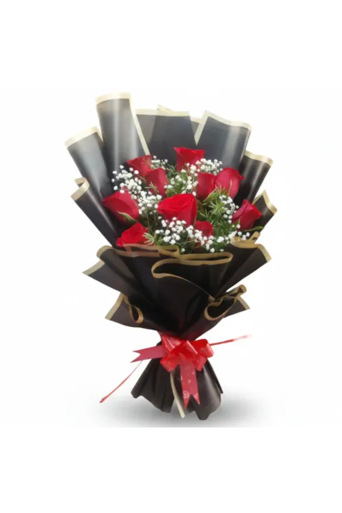 20 red roses flat bunch