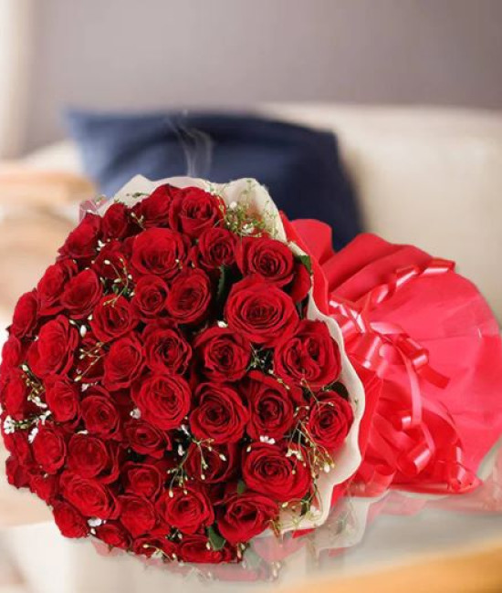 Passion Of Red - 50 Red Roses Bouquet Passion Of Red - 50 Red Roses Bouquet