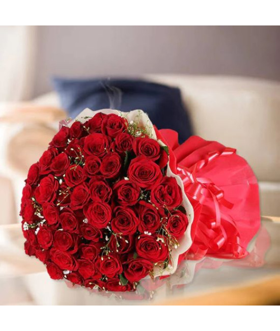 Passion Of Red - 50 Red Roses Bouquet