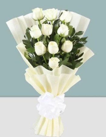 Peaceful Memory - White Rose Bouquet