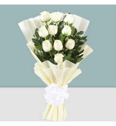 Peaceful Memory - White Rose Bouquet