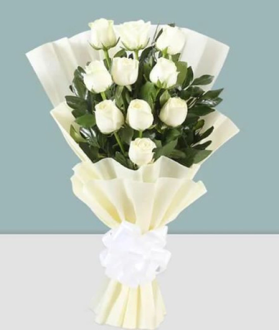 Peaceful Memory - White Rose Bouquet Peaceful Memory - White Rose Bouquet