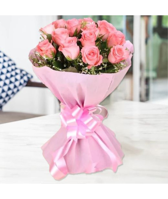 Pink Serenity - 12 Pink Roses