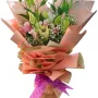 Blush Elegance Premium Pink & White Lily Bouquet
