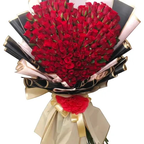 100 Red Roses Premium Heart Shaped Bouquet