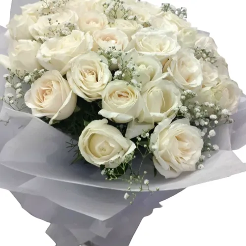 Peaceful Memory - White Rose Bouquet