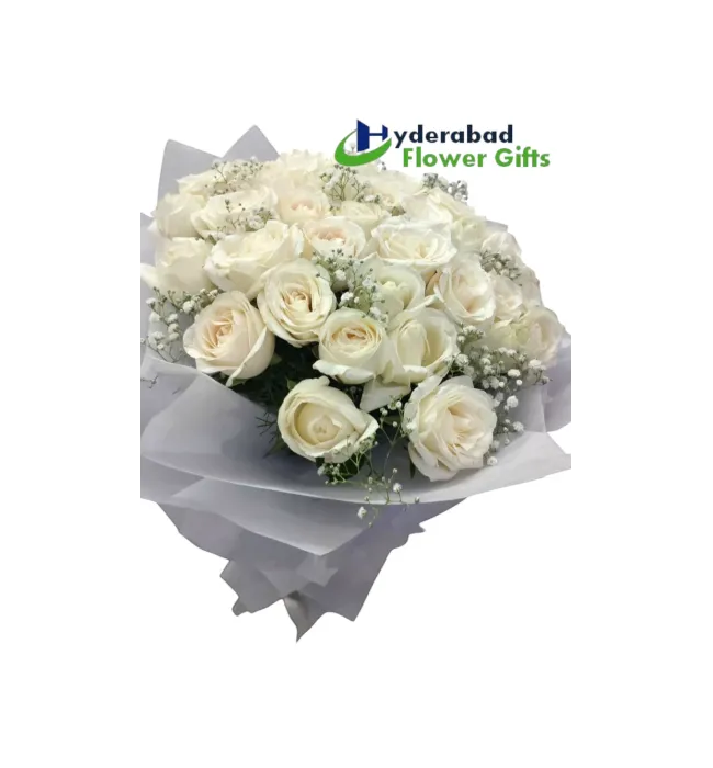 Peaceful Memory - White Rose Bouquet