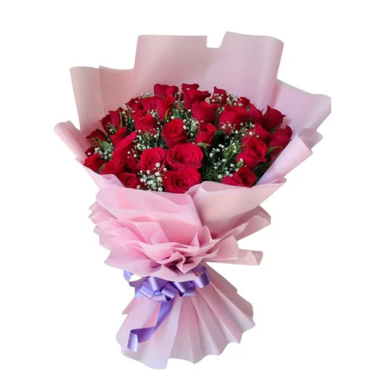 Red Rose Delight 30 Roses Hand Bouquet