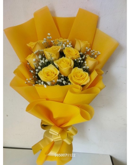 Sunshine Glow – 10 Yellow Roses Premium Bunch