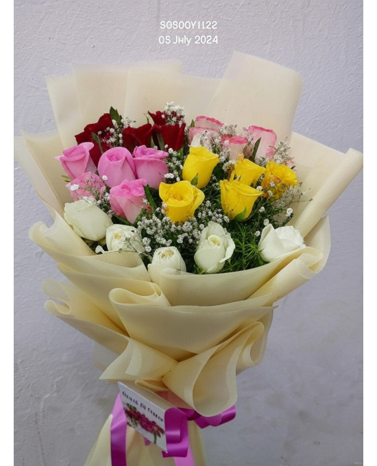 Blossom Harmony – 25 Mixed Roses Bunch