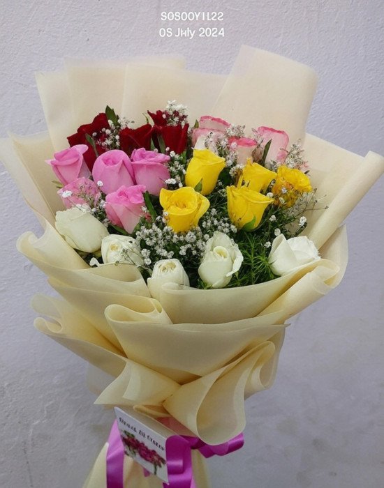 Blossom Harmony – 25 Mixed Roses Bunch