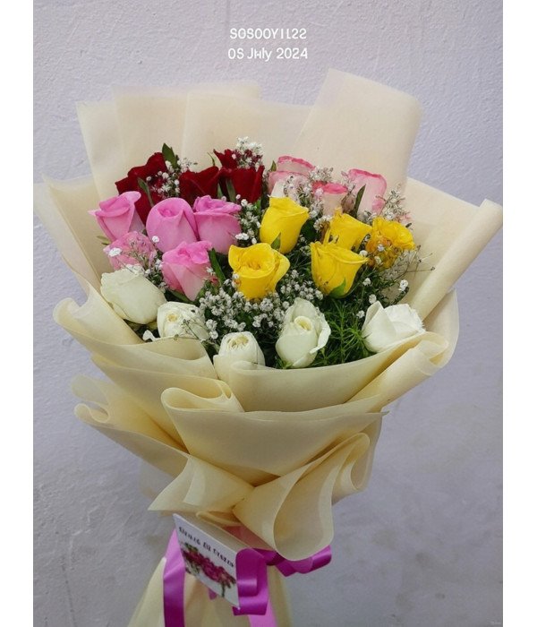 Blossom Harmony – 25 Mixed Roses Bunch